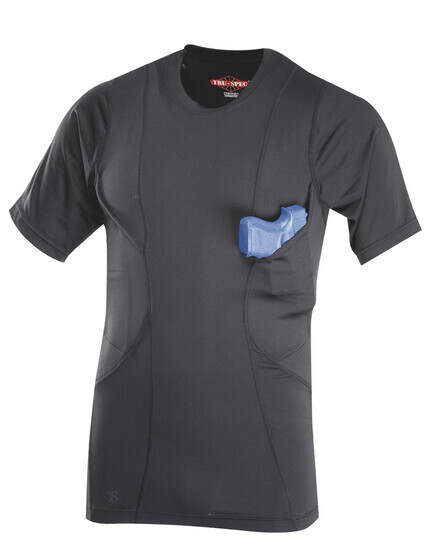 Tru-Spec Short Sleeve Concealed Holster Shirt in black from front